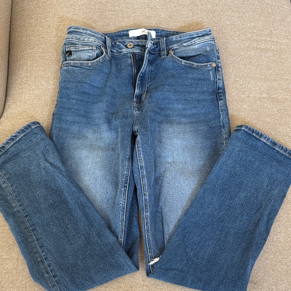 KanCan Women's Straight Leg Blue Jeans